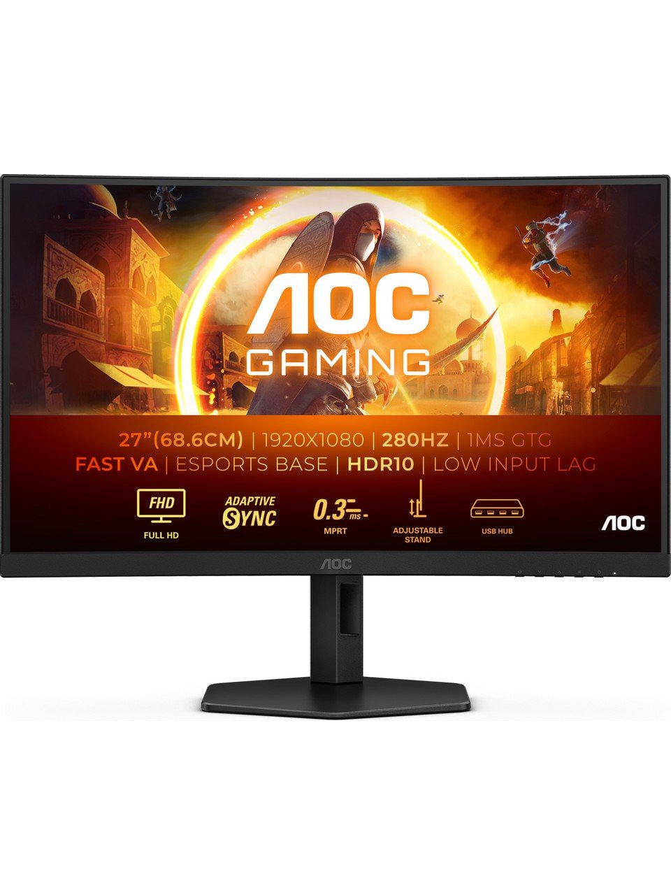 AOC 0,3ms 280HZ HDMI Fast VA FHD Curved Monitör