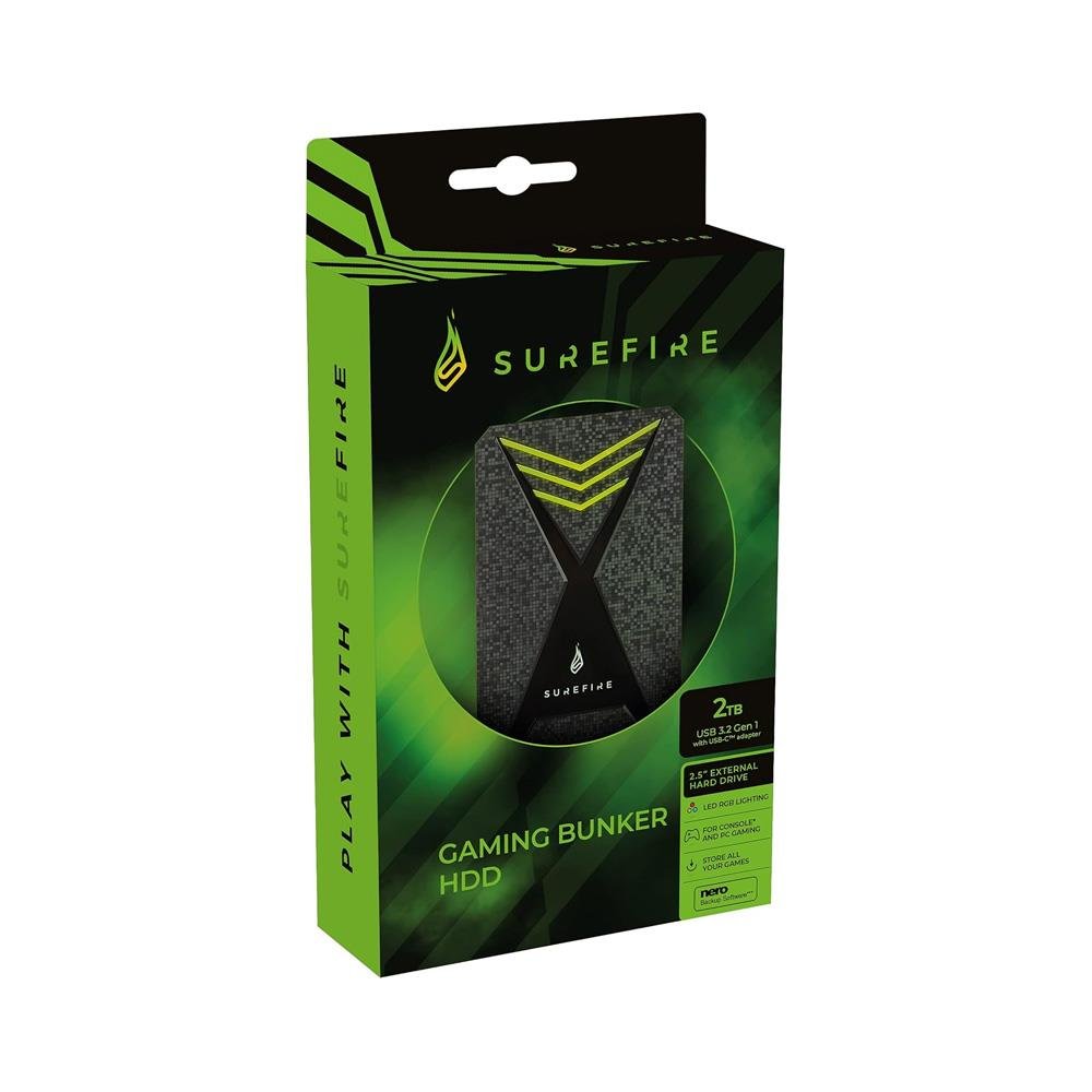 SUREFIRE 2,5" 2TB Gaming Bunker Black USB3 2 Taşınabilir Disk Görsel 3