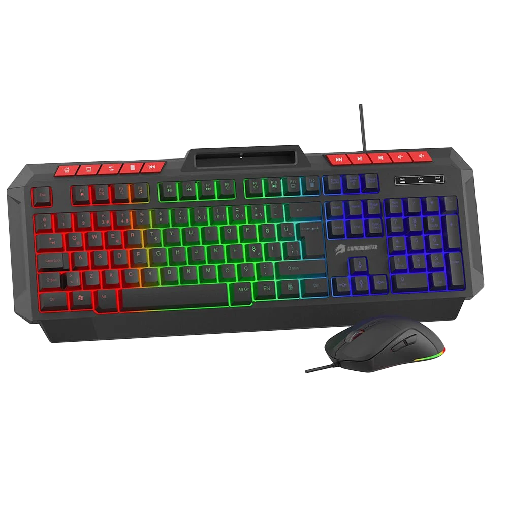 GameBooster KM 11B Knight Siyah Klavye Mouse Set Görsel 2