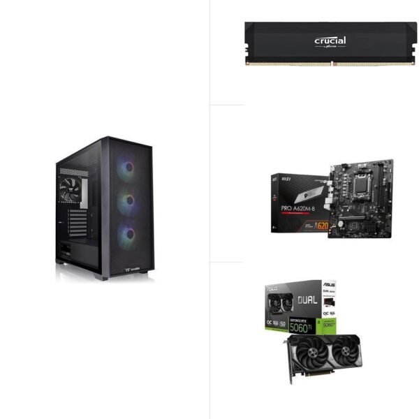 AMD R5 7600X RTX 5060 TI A620M K 1TB SSD 16GB RAM